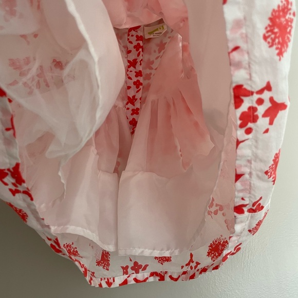 Beautiful baby dress by Crazy 8, white with red floral print, size 6-12m - Picture 4 of 6
